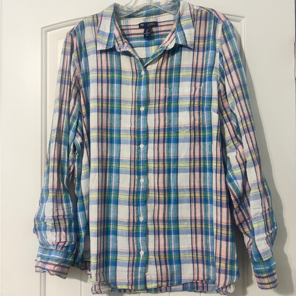 GAP Multicolor Plaid Casual Shirt L